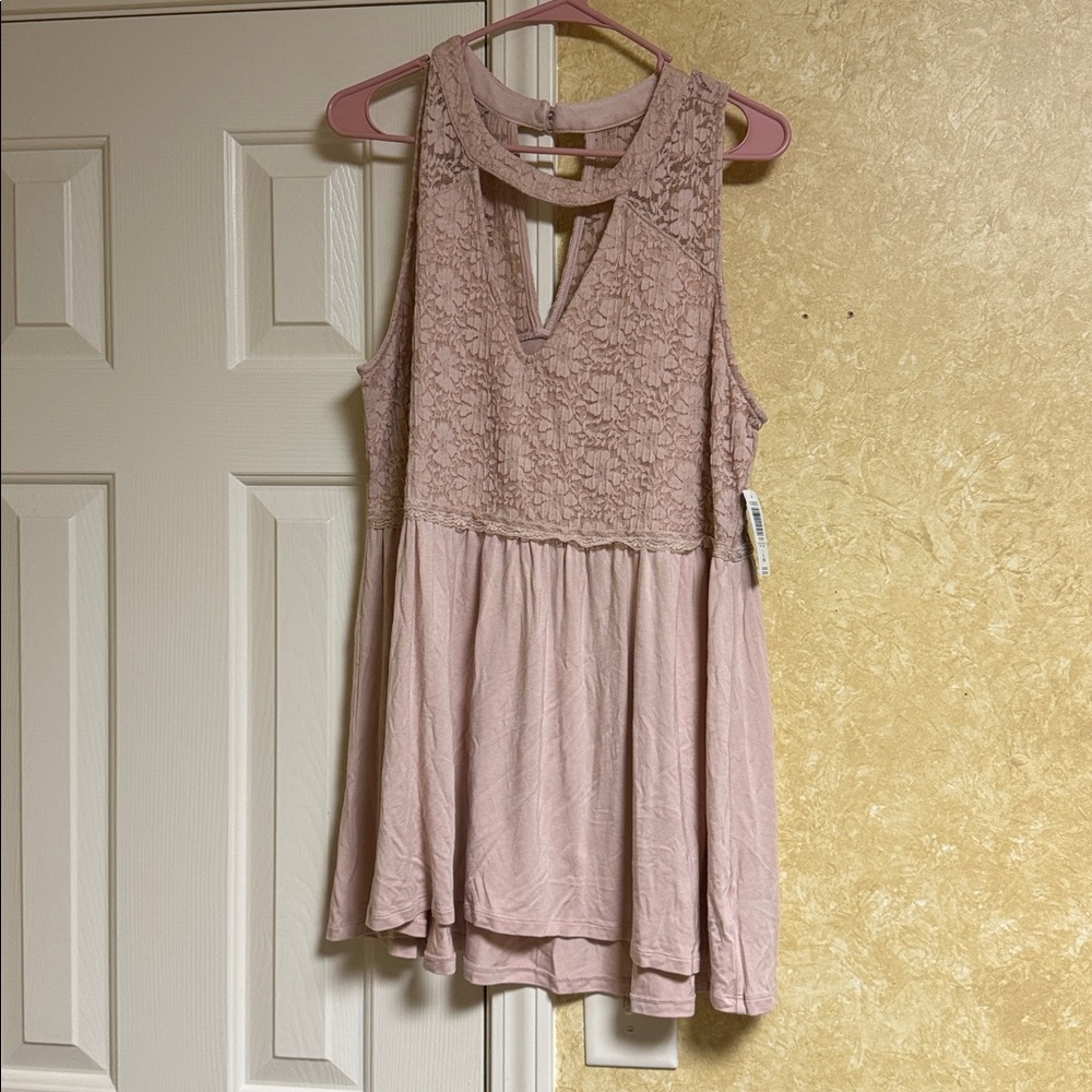 Torrid Rose Dust Choker Lace Babydoll Dress
